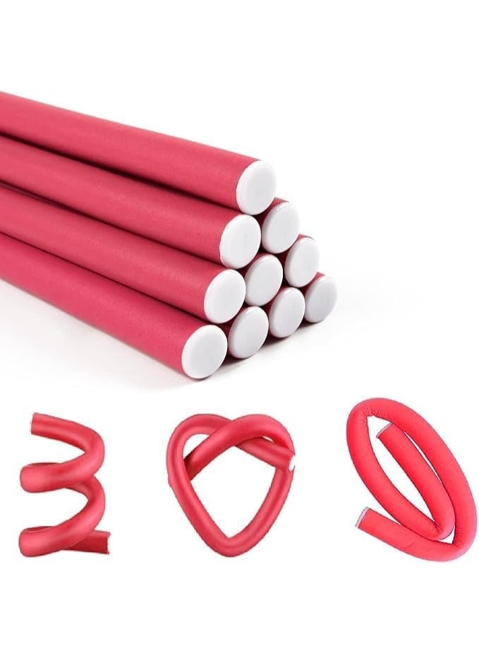 10 Piece Hair Flexible Roller Pink 25cm - Image 1